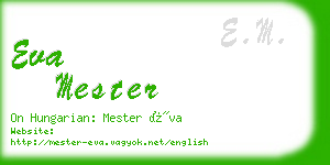 eva mester business card